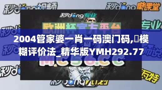 2004管家婆一肖一碼澳門碼,?模糊評(píng)價(jià)法_精華版YMH292.77