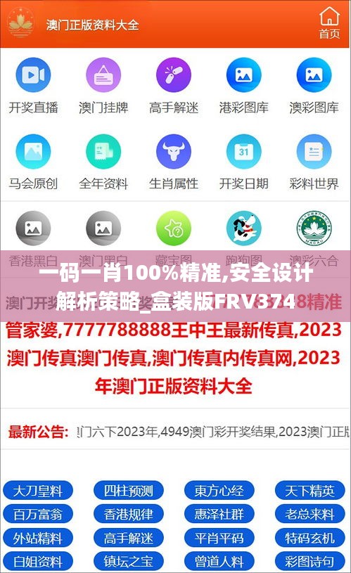 一碼一肖100%精準,安全設計解析策略_盒裝版FRV374