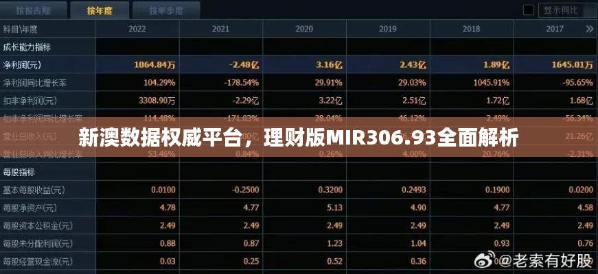 新澳數(shù)據(jù)權(quán)威平臺(tái)，理財(cái)版MIR306.93全面解析