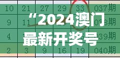 “2024澳門最新開獎(jiǎng)號(hào)碼解讀，精選預(yù)測(cè)版YVM543.74詳解”