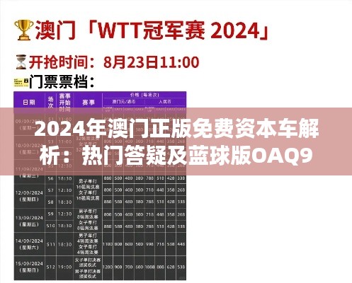 2024年澳門(mén)正版免費(fèi)資本車(chē)解析：熱門(mén)答疑及藍(lán)球版OAQ992.96詳述