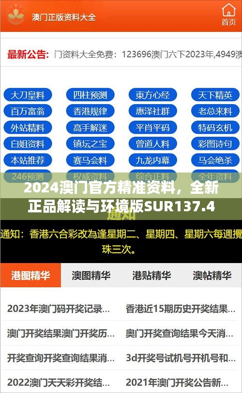 2024澳門官方精準(zhǔn)資料，全新正品解讀與環(huán)境版SUR137.47版