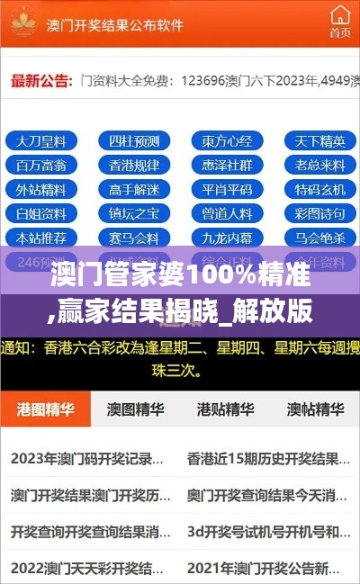 澳門管家婆100%精準,贏家結果揭曉_解放版893.29