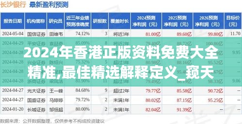 2024年香港正版資料免費大全精準,最佳精選解釋定義_窺天LWQ225.19