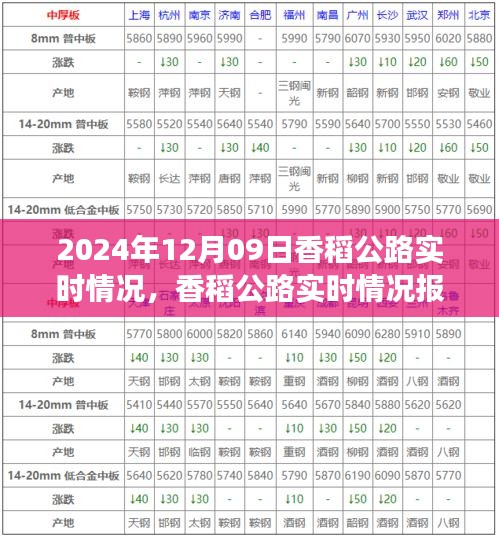 香稻公路實時情況報告，交通概覽（2024年12月09日）