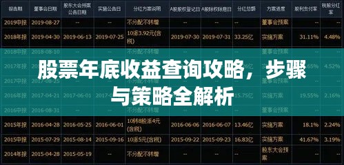 股票年底收益查詢攻略，步驟與策略全解析