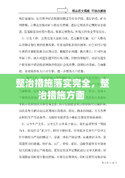 整治措施落實完全，整治措施方面 