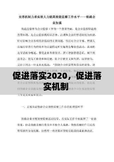 促進落實2020，促進落實機制 