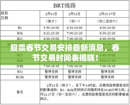 股票春節(jié)交易安排最新消息，春節(jié)交易時(shí)間表揭曉！